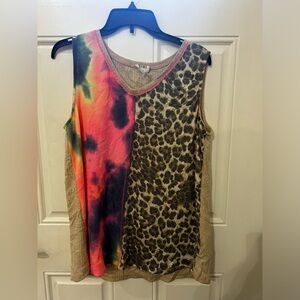 Tie-Dye and Leopard Print BIBI Tank Top
